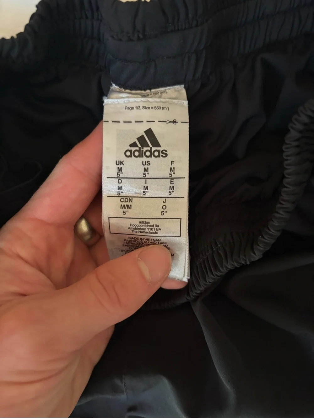 Adidas Black Athletic Elastic-Waist Shorts